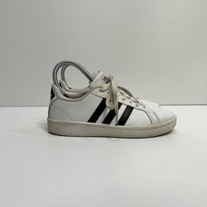 Adidas Womens Cloudfoam Advantage AW4287 White Black Lace Up Sneaker Size 6